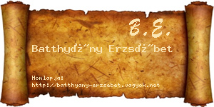 Batthyány Erzsébet névjegykártya